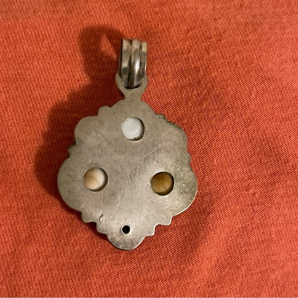 vintage shiva eye, pearl Women's pendant in silver tone - Picture 2 of 5